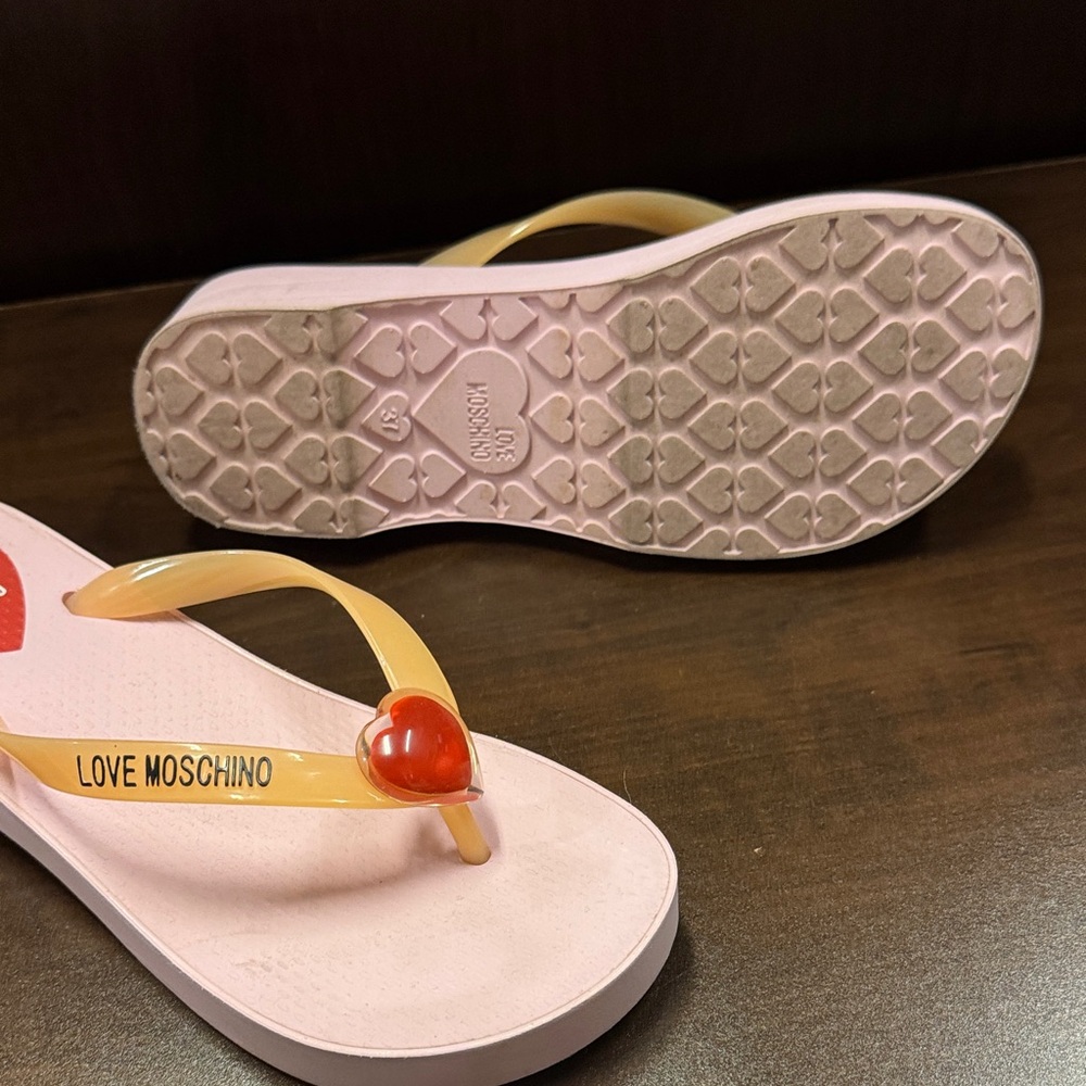 Love Moschino Women's Sandals with Red Heart Accent - Picture 6 of 6